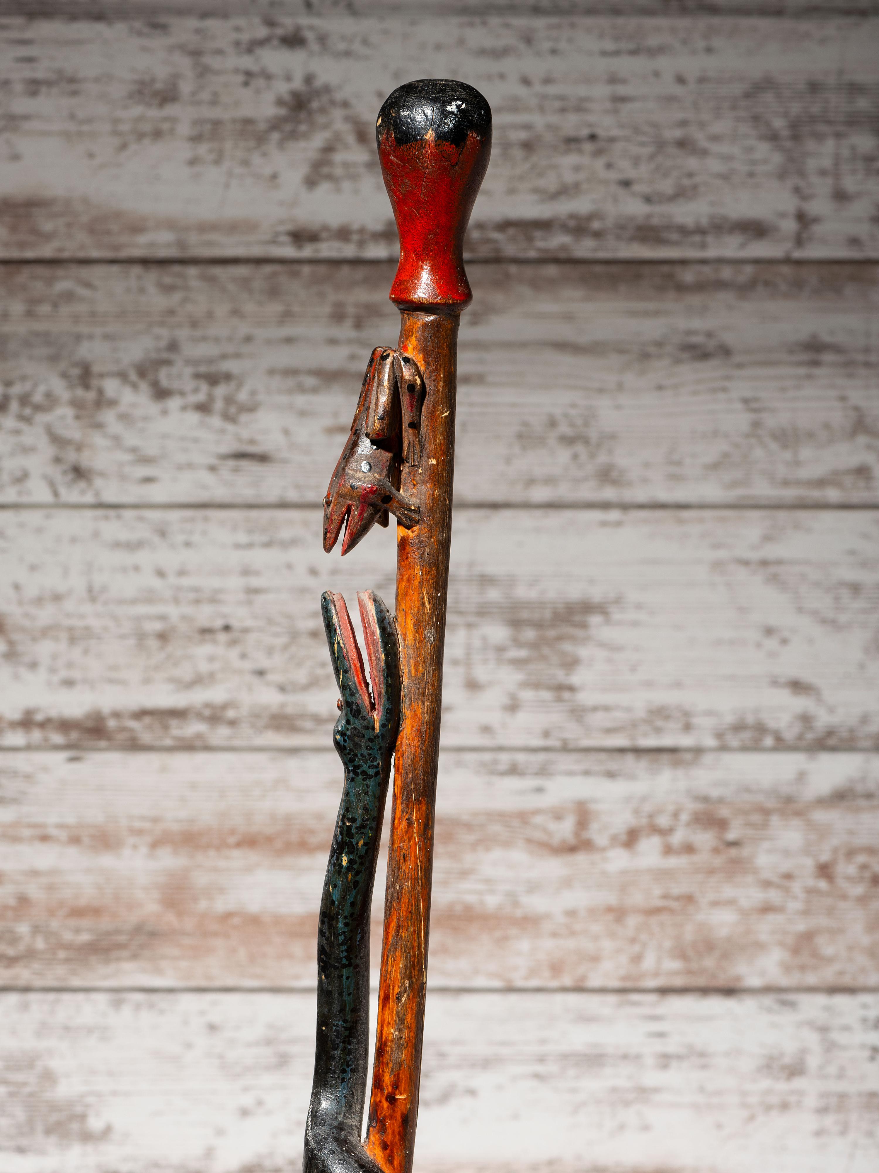 Sioux Carved Zoomorphic Staff