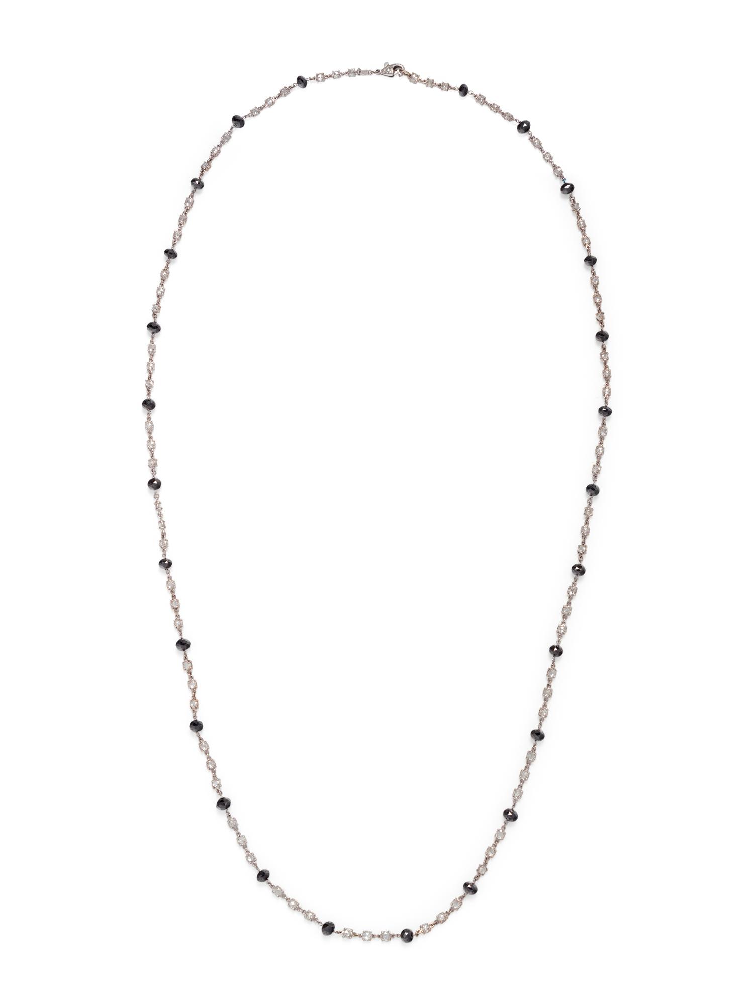 DIAMOND AND BLACK DIAMOND LONGCHAIN NECKLACE