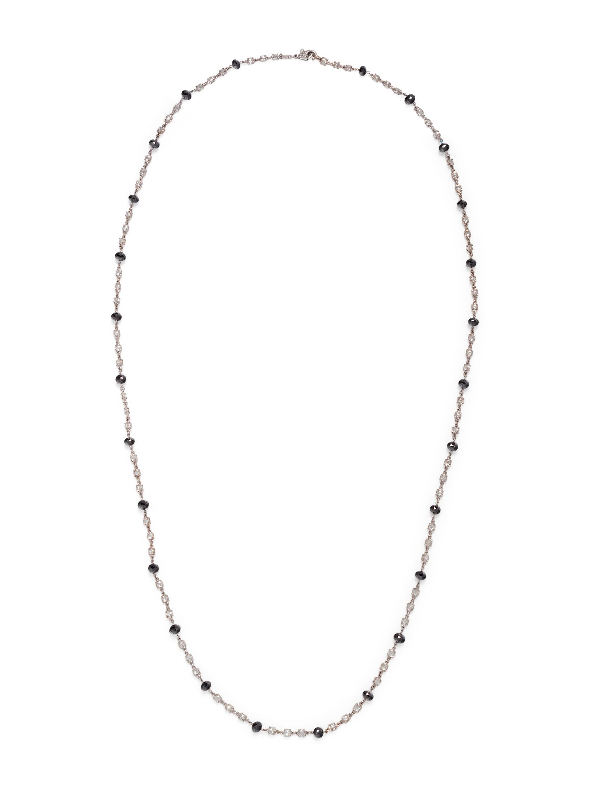 DIAMOND AND BLACK DIAMOND LONGCHAIN NECKLACE