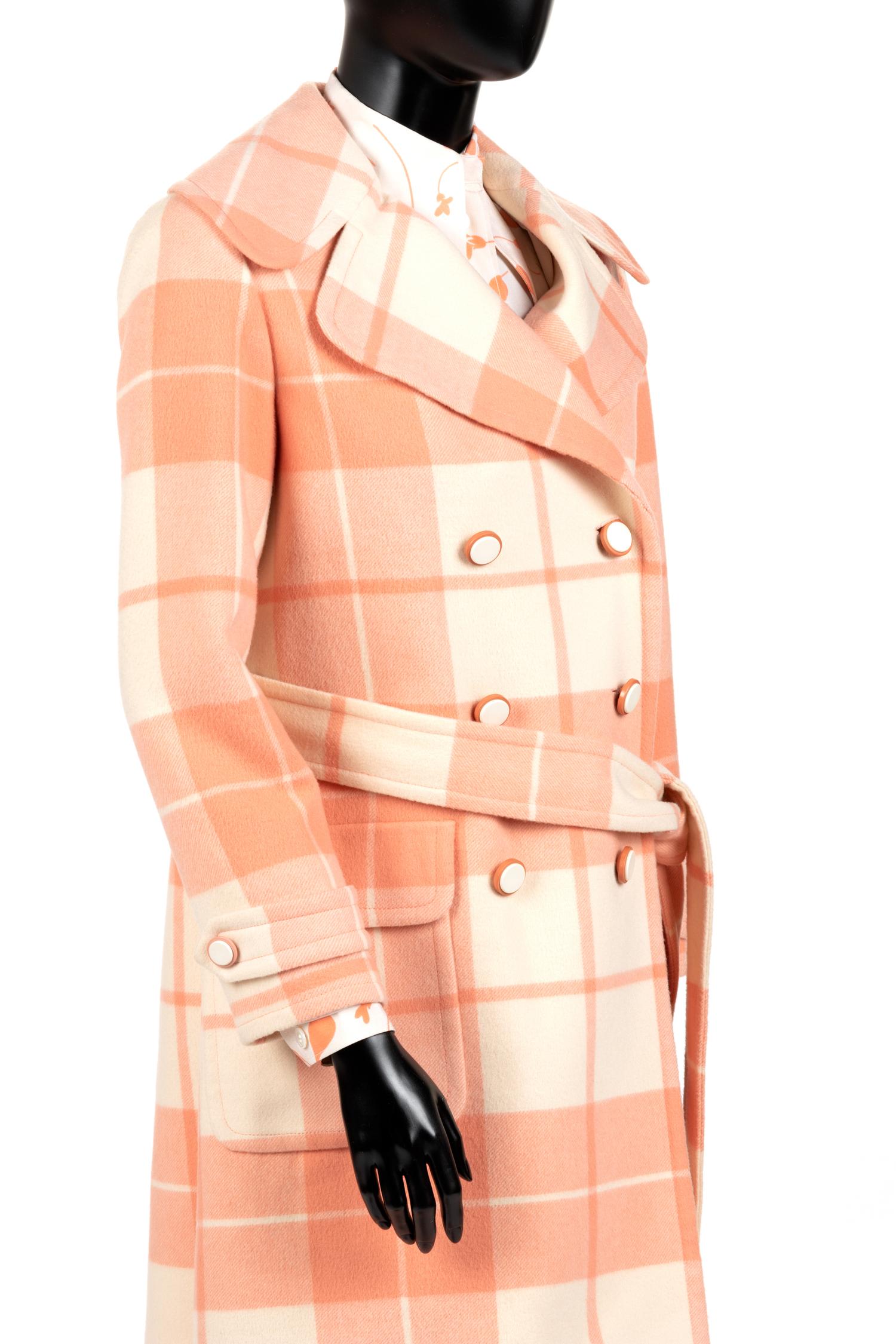 Chloé Plaid Wool Coat with Printed Silk Blouse, 1970s