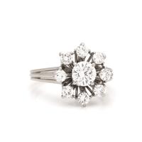 CARTIER, PLATINUM AND DIAMOND RING