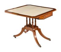 A Late George III Part Ebonized Satinwood Card Table