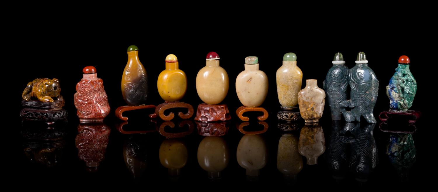 Ten Hardstone Snuff Bottles
