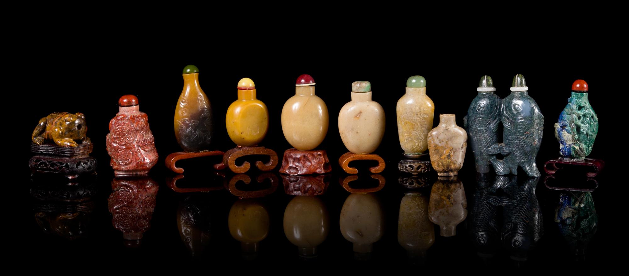 Ten Hardstone Snuff Bottles