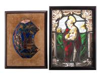 Two Leaded and Stained Glass Panels