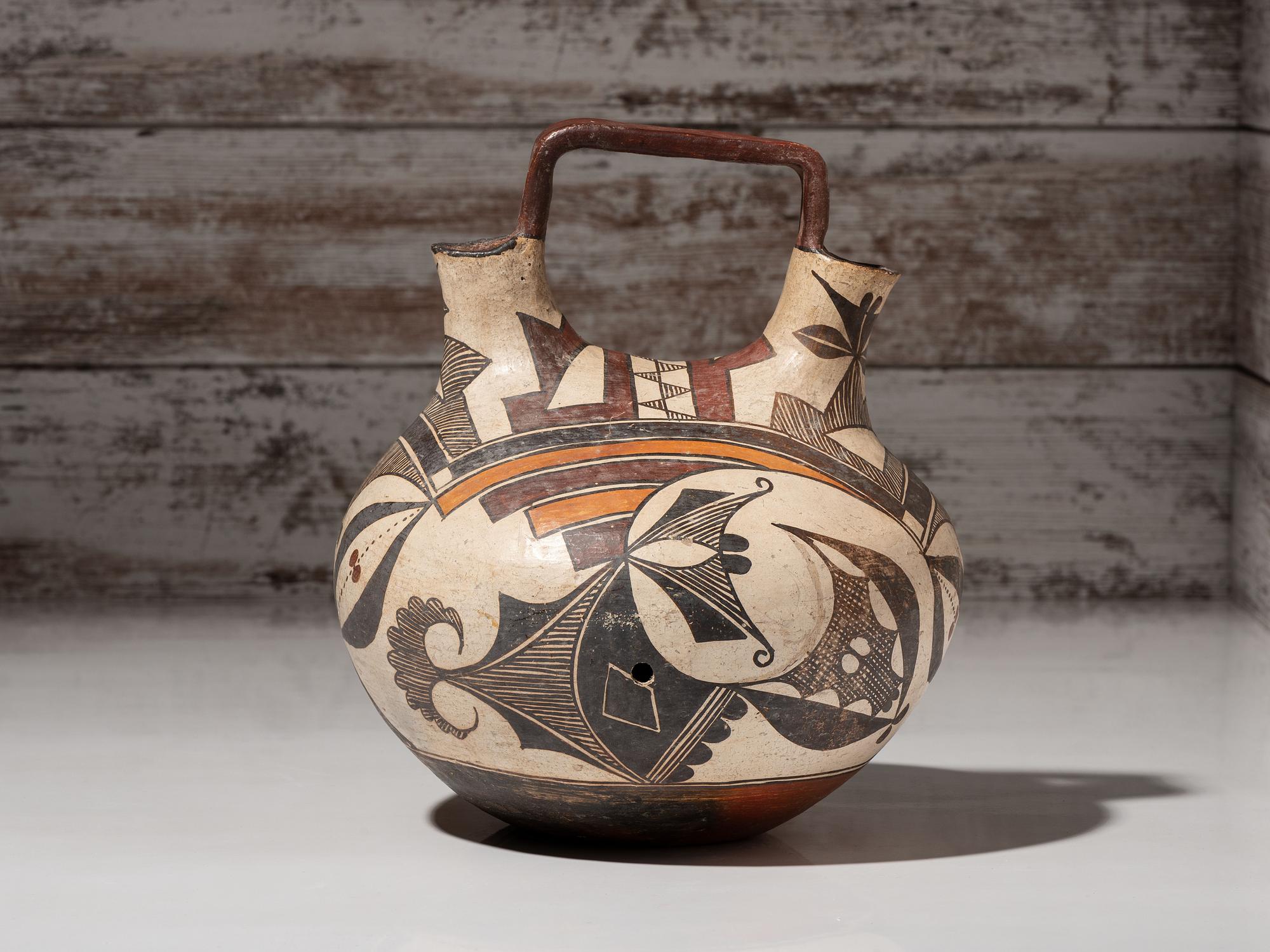 Acoma Four-Color Pottery Wedding Vase