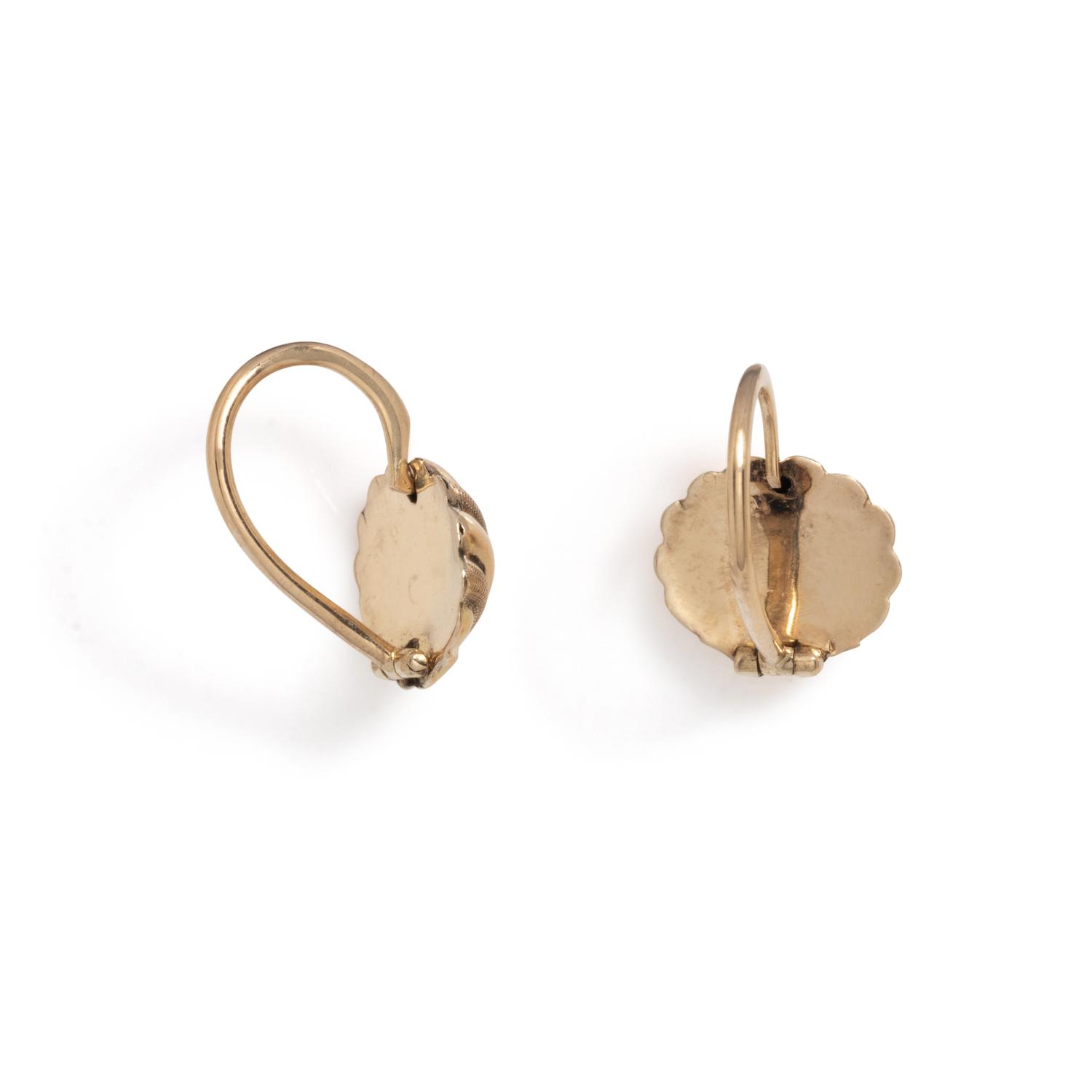 ANTIQUE, CONVERTIBLE YELLOW GOLD EARRINGS