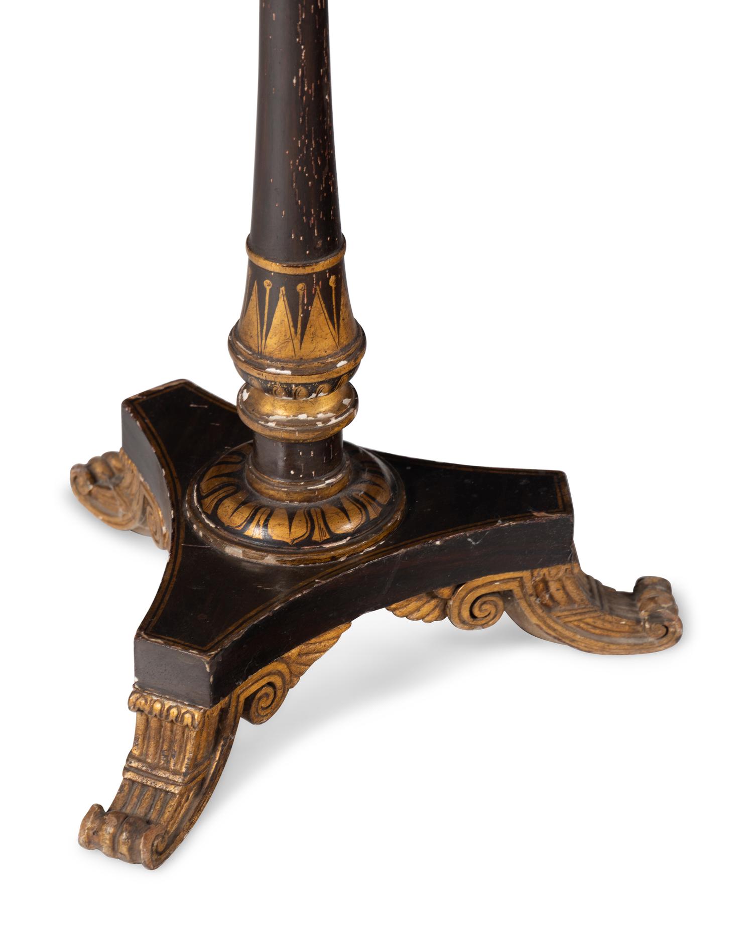 A Regency Grain-Painted and Parcel Gilt Table