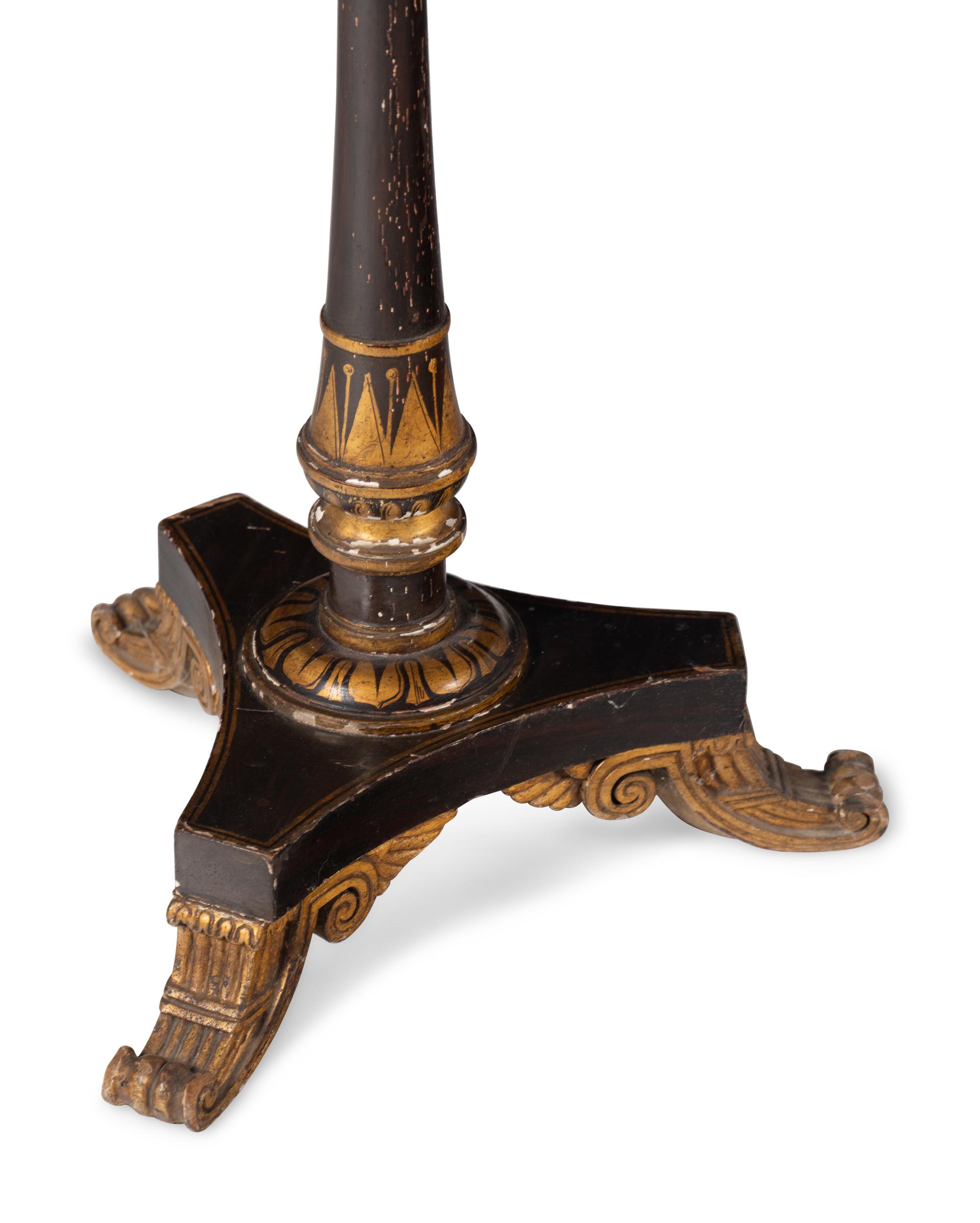 A Regency Grain-Painted and Parcel Gilt Table