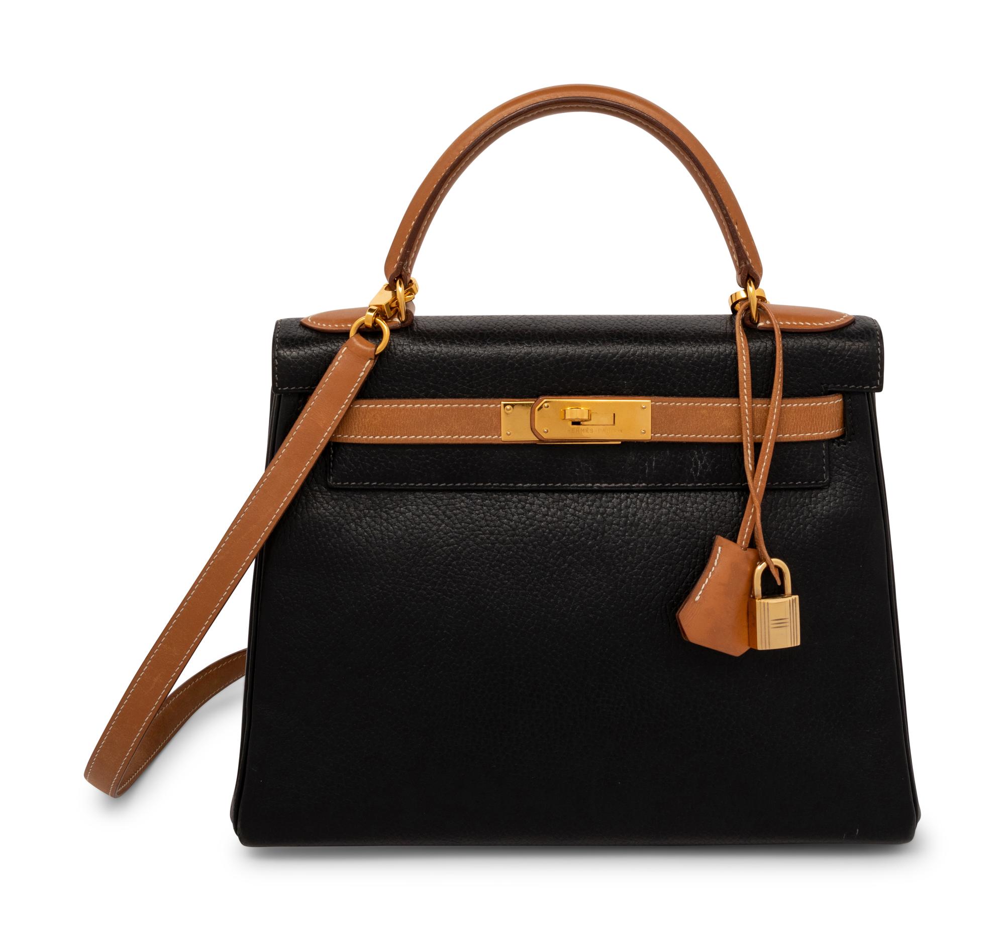 Hermès Kelly Retourne 25 in Bicolor Calfskin, 1994