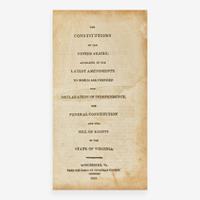 [Americana] The Constitutions of the United States; According to the Latest Amendments. To Which Are Prefixed The Declaration of Independence, The Federal Constitution and The Bill of Rights of the State of Virginia