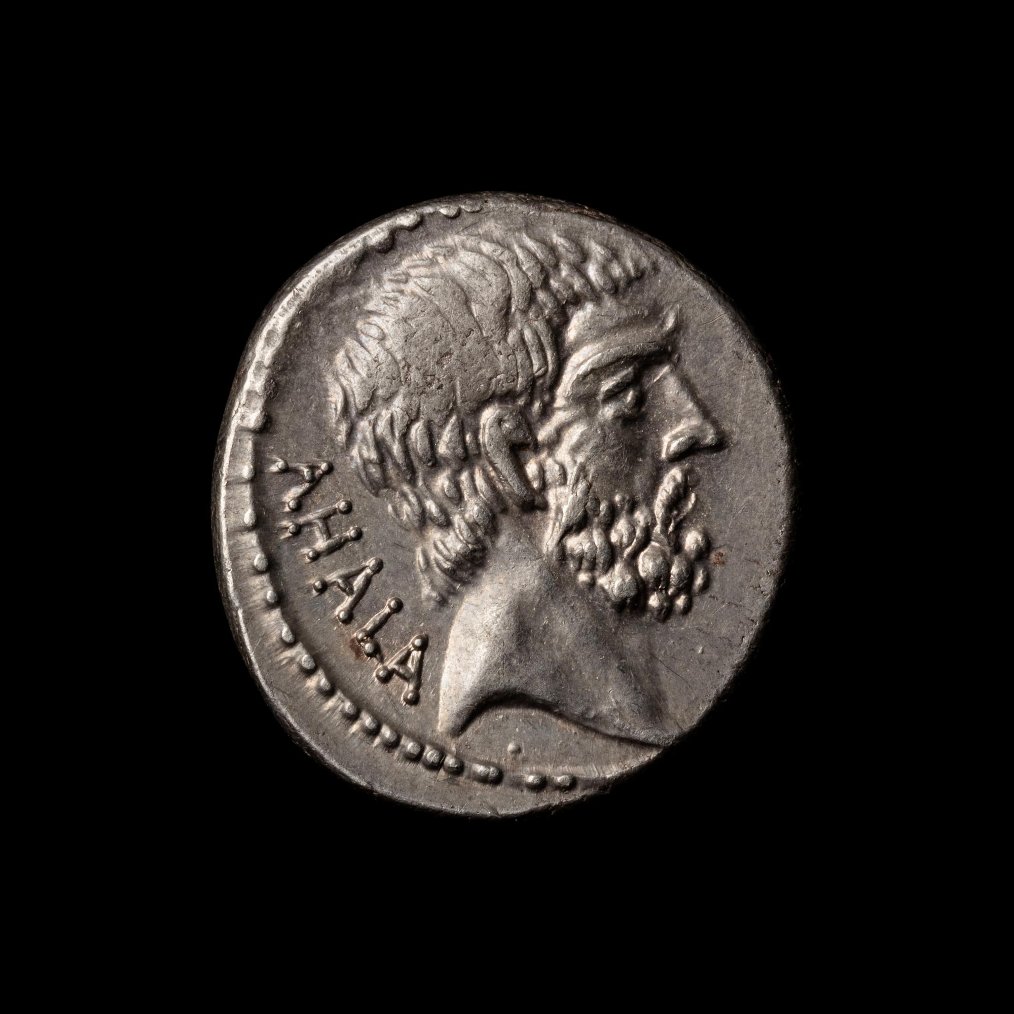 [ANCIENTS] ROMAN REPUBLIC. Q. Servilius Caepio Brutus (M. Junius Brutus) as Moneyer (54 BC). Ar Denarius. (3.7 g, 18mm)