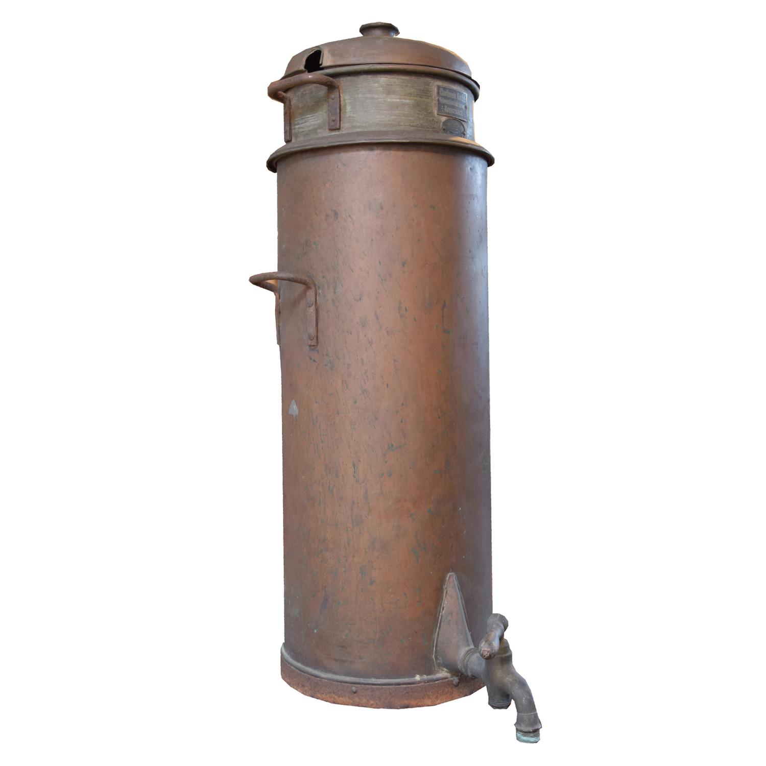 A Copper and Iron Vessel, Lisotto Grappa Distillery 14" W x 17.5" D x 34.5" H — Italy, 20th Century