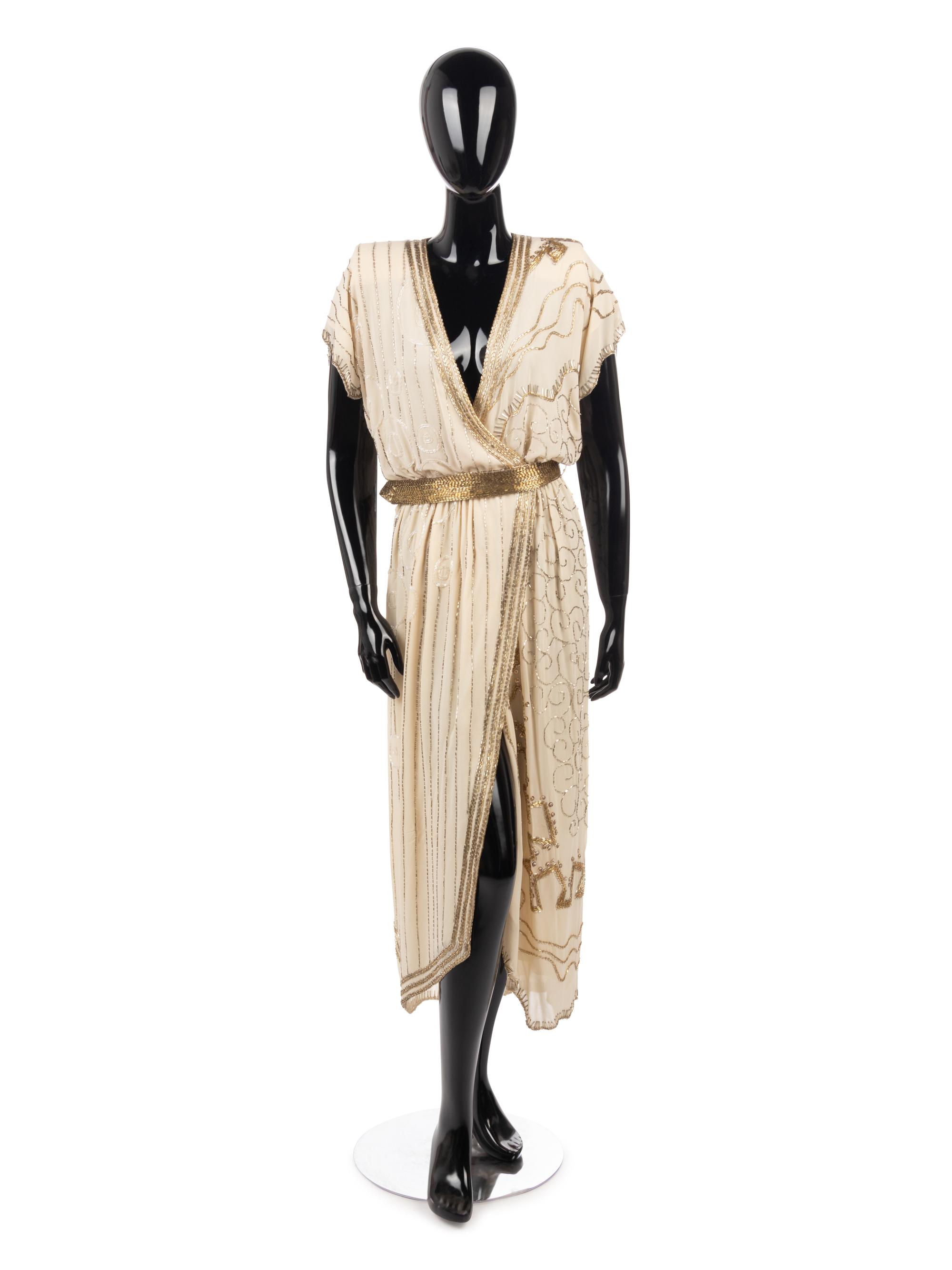 Fabrice Beaded Silk Chiffon Wrap Dress