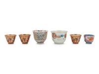 A Group of Six Japanese Porcelain Wine Cups