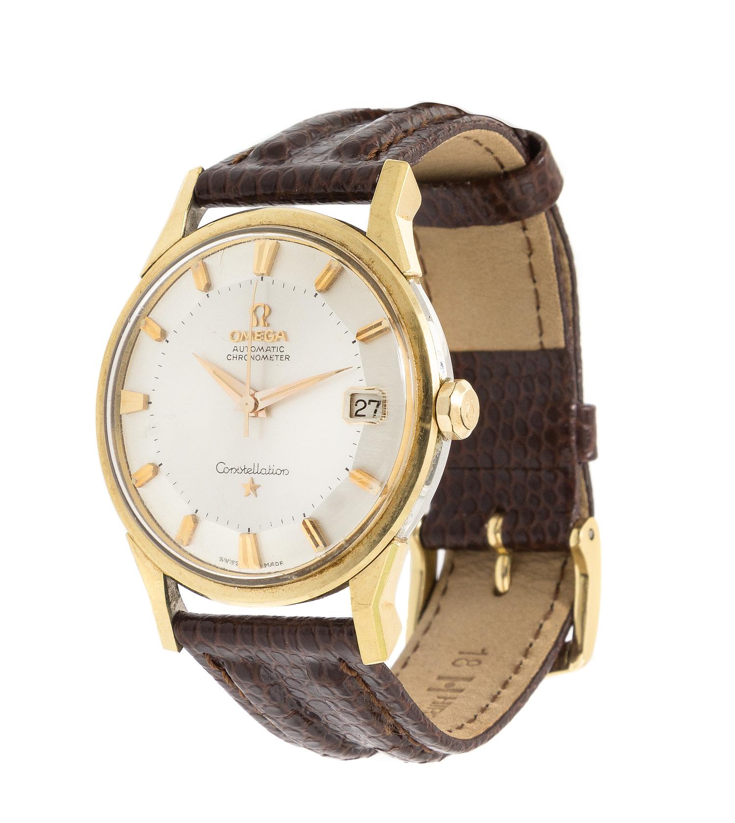 A Goldtone Chronometer Wristwatch, Omega,