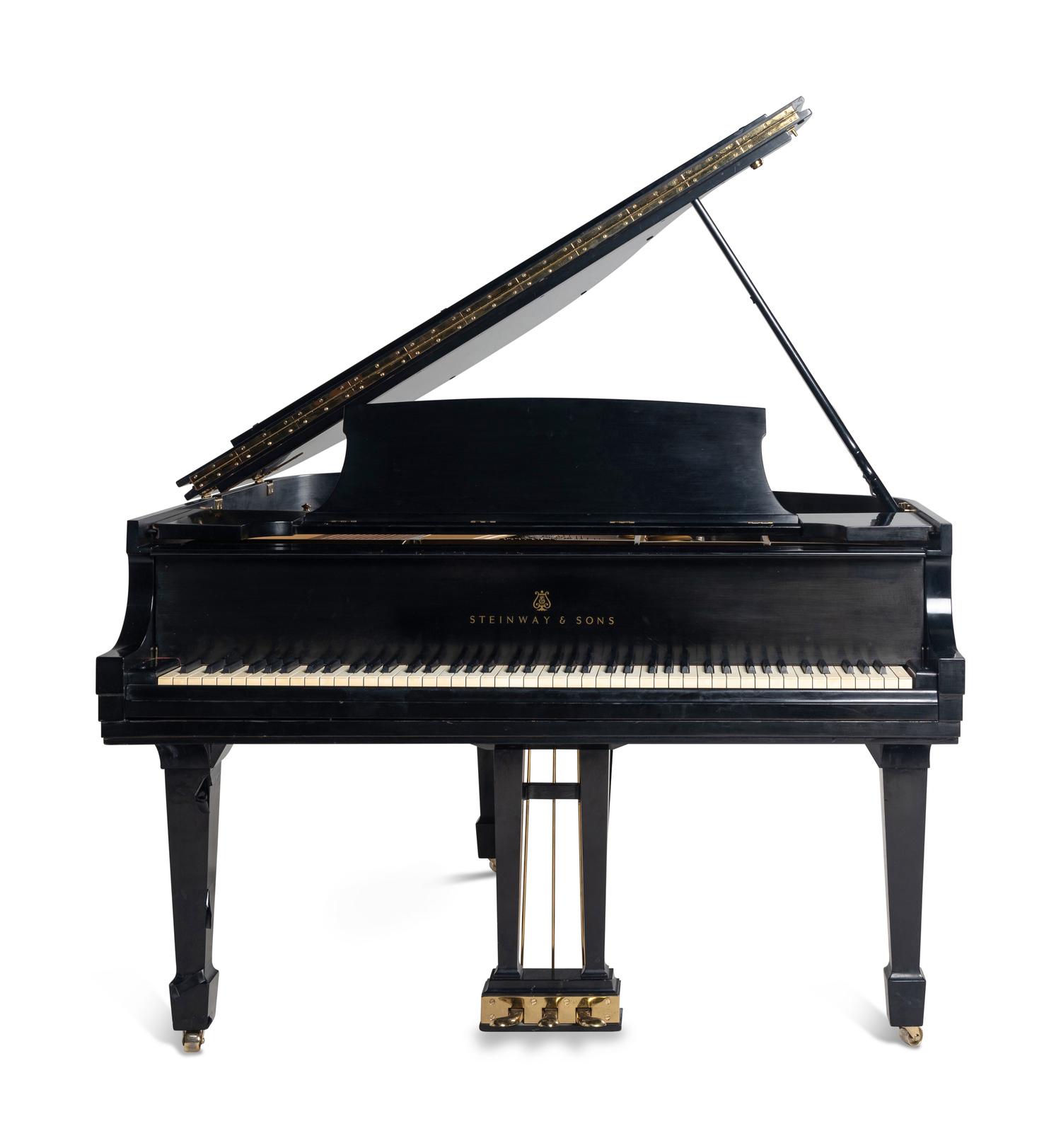 A Steinway and Sons Black Lacquer Baby Grand Piano