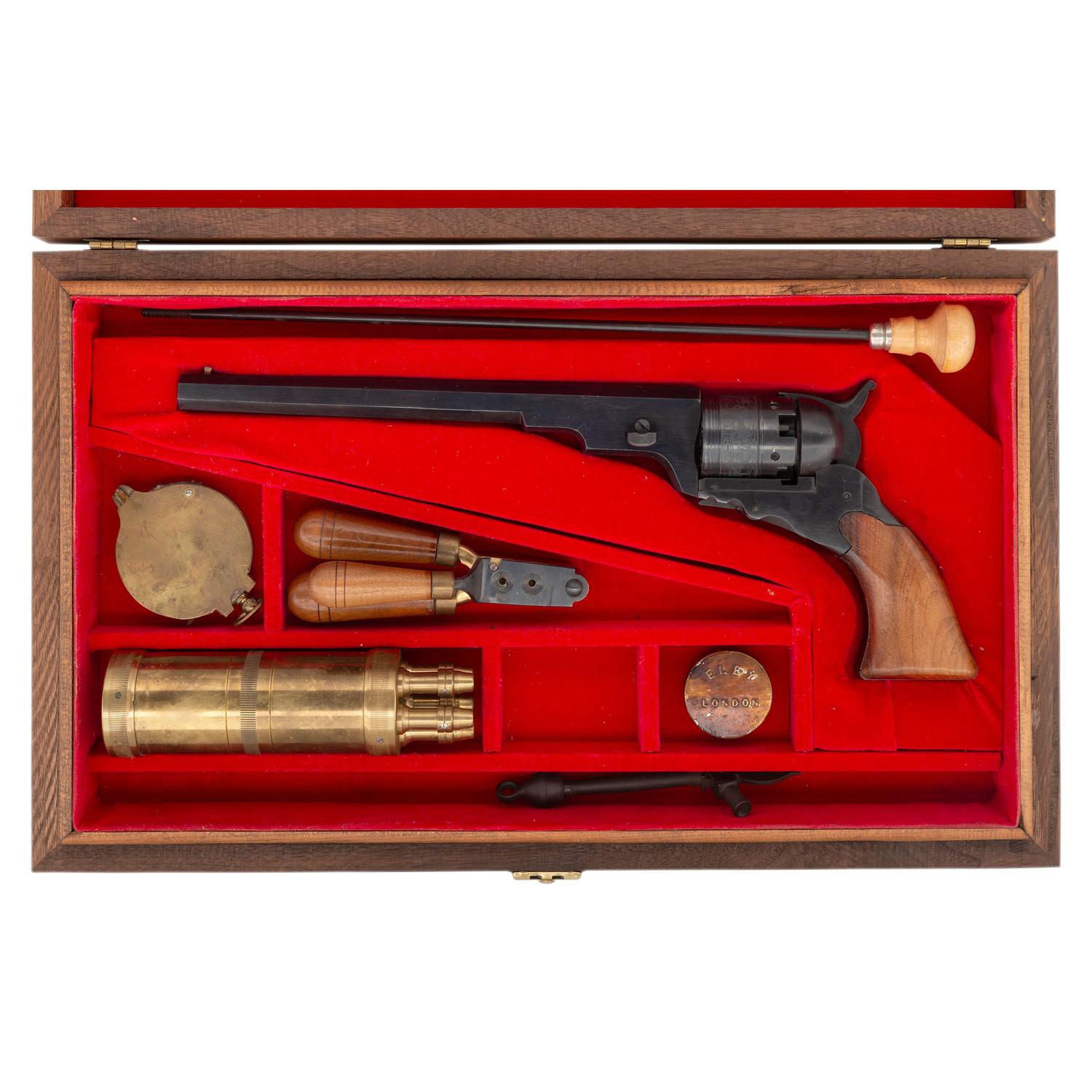 Early Italian Replica Cased Colt Paterson Revolver with Accessories