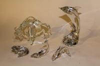 A Collection of Five Glass Figures Height of tallest 11 inches. — SECOND HALF 20TH CENTURY
