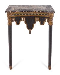 An Italian Painted and Parcel Gilt Marble-Top Console Table