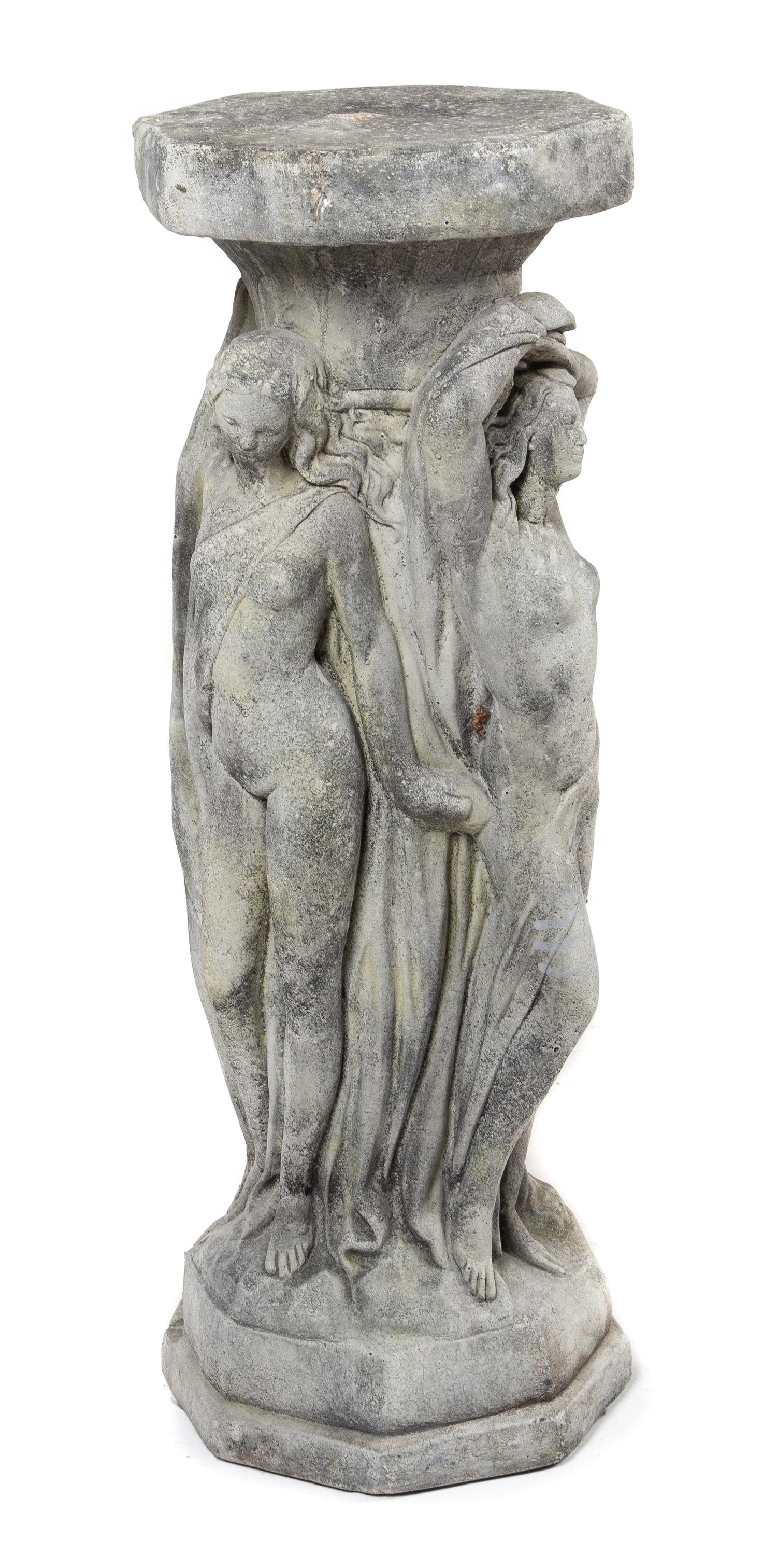 A Cast Stone Garden Sculpture Height 29 1/4 inches. — 19TH CENTURY