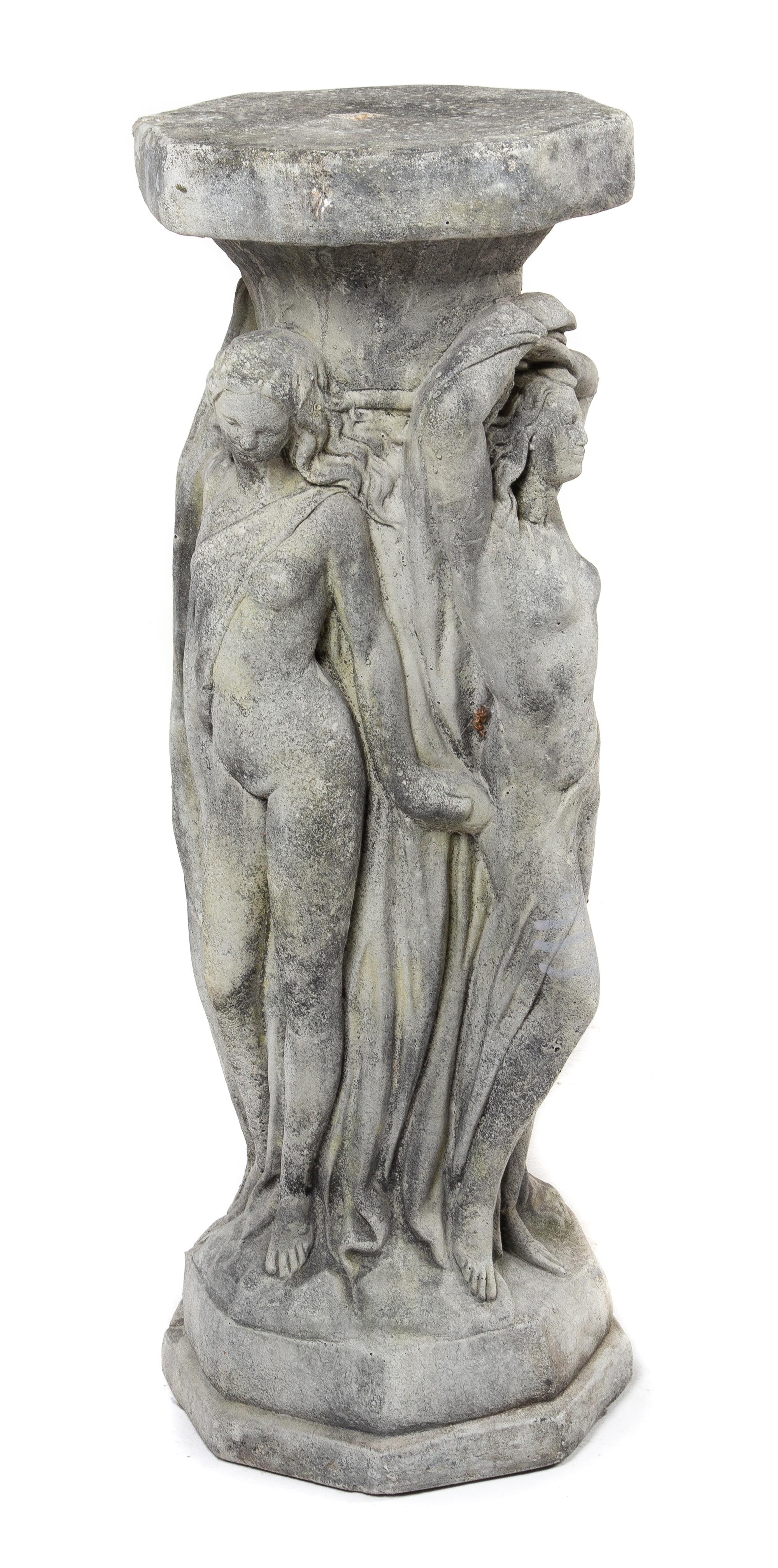 A Cast Stone Garden Sculpture Height 29 1/4 inches. — 19TH CENTURY