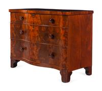 A Continental Walnut Serpentine-Front Chest of Drawers