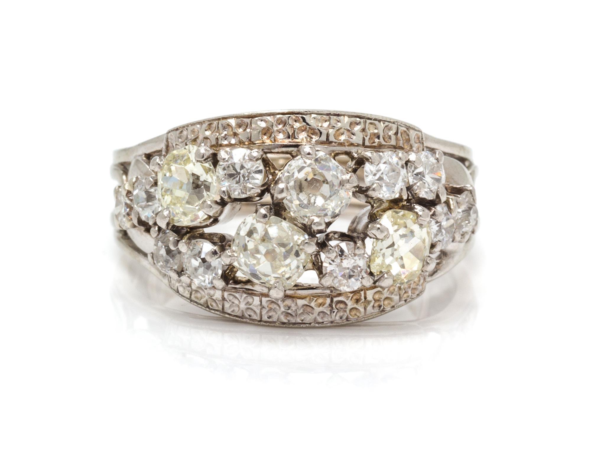 A White Gold and Diamond Ring, 4.70 dwts.
