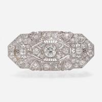 An Art Deco Diamond and Platinum Brooch