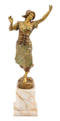 A French Gilt Bronze Figure Height overall 15 3/8 inches.