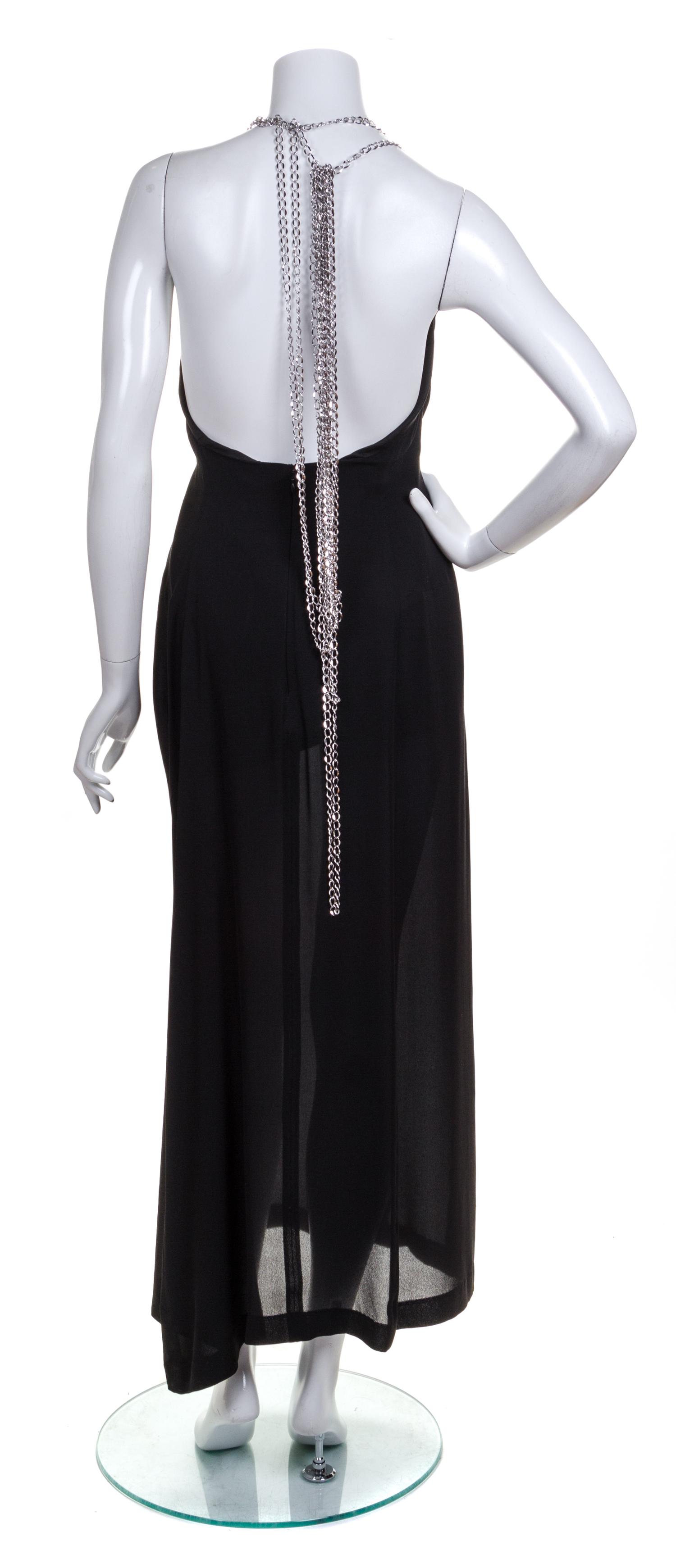 A Yohji Yamamoto Black Silk Strapless Gown, Size 2.