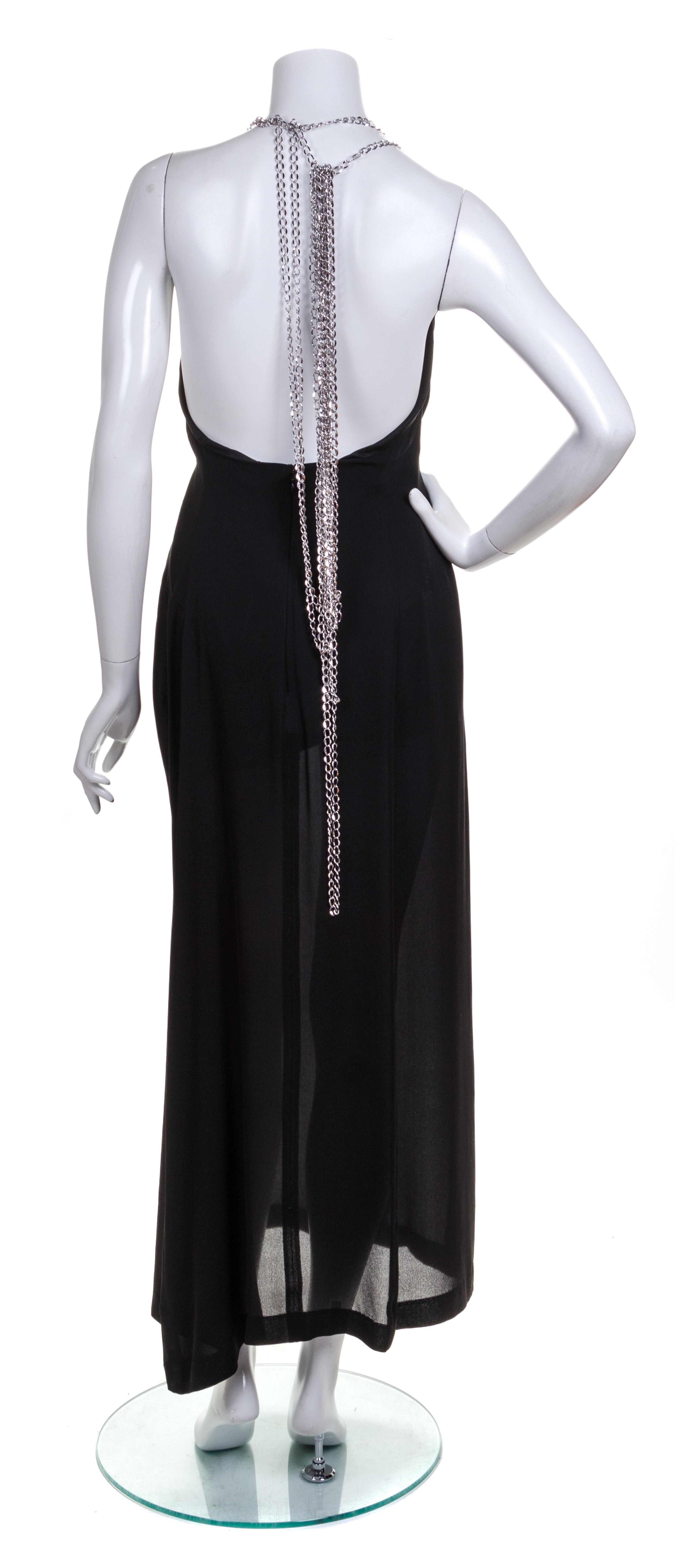 A Yohji Yamamoto Black Silk Strapless Gown, Size 2.