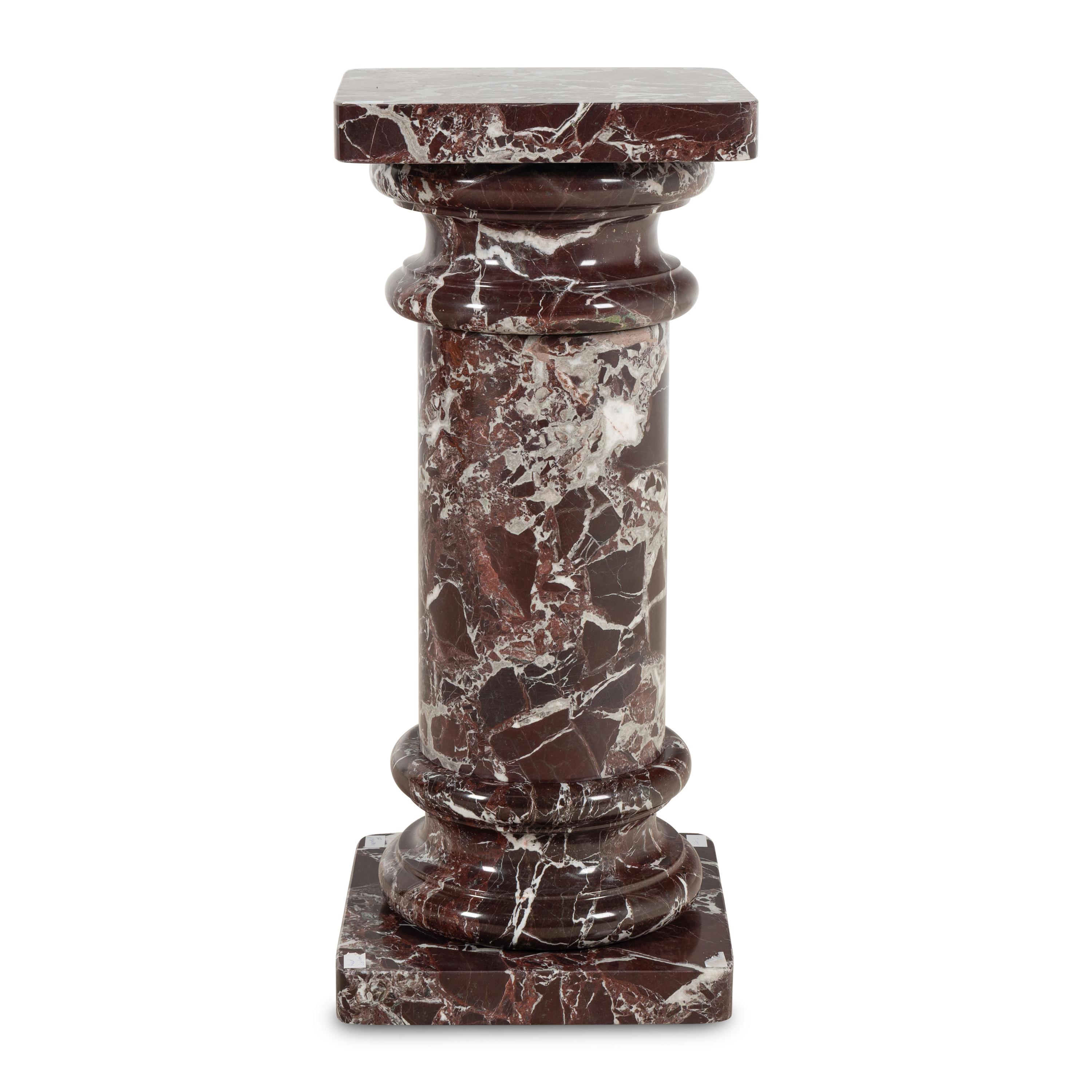 A Rosso Levanto Marble Pedestal
