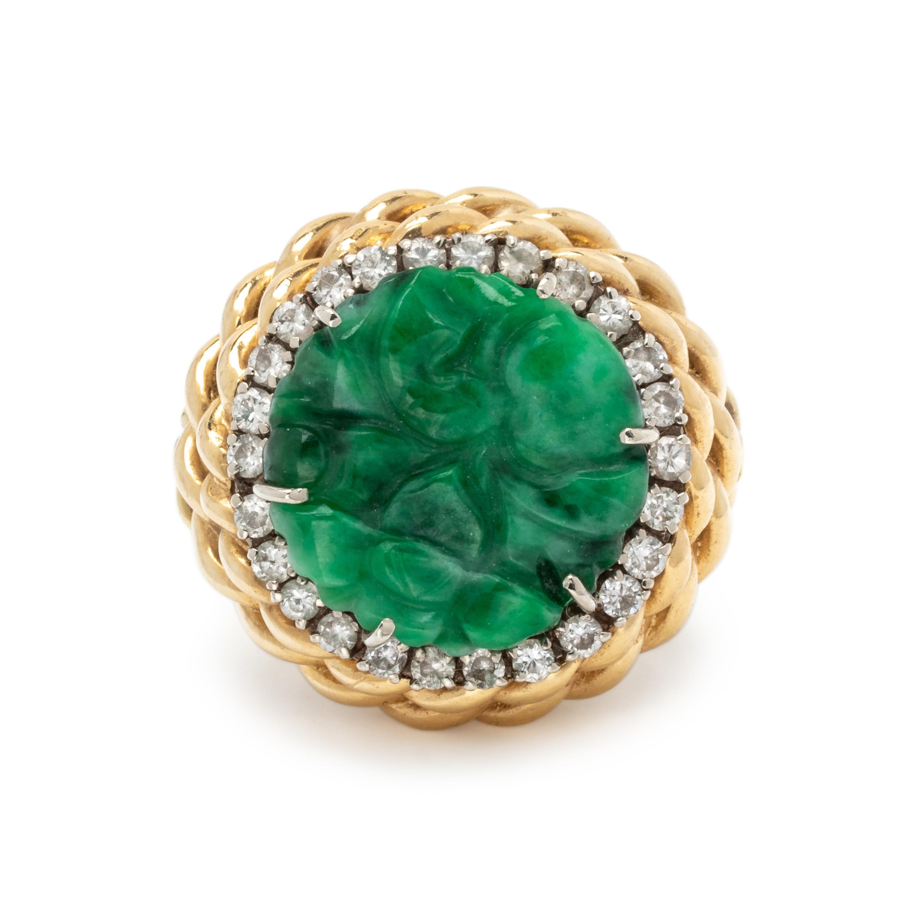 JADE AND DIAMOND RING