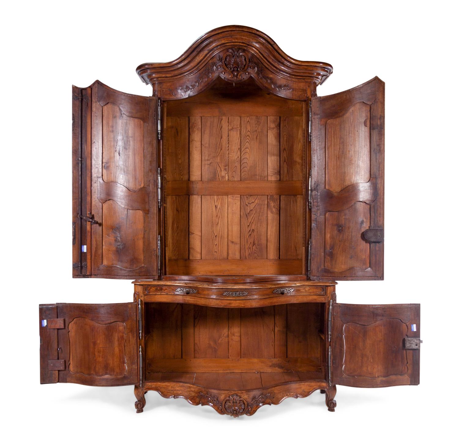 A Louis XV Provincial Walnut Buffet à Deux Corps