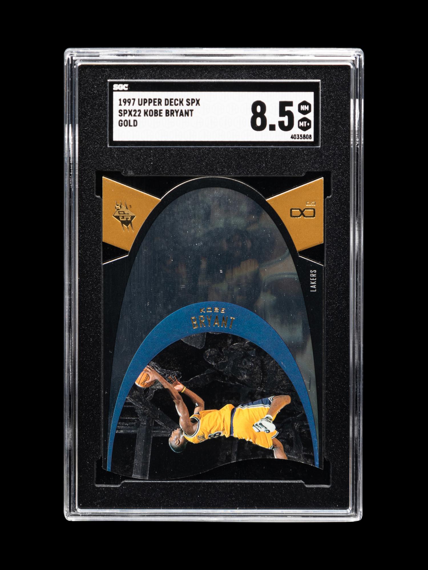 A 1997 SPx Gold Kobe Bryant Basketball Card No. 22 (SGC 8.5 NM-MT+)