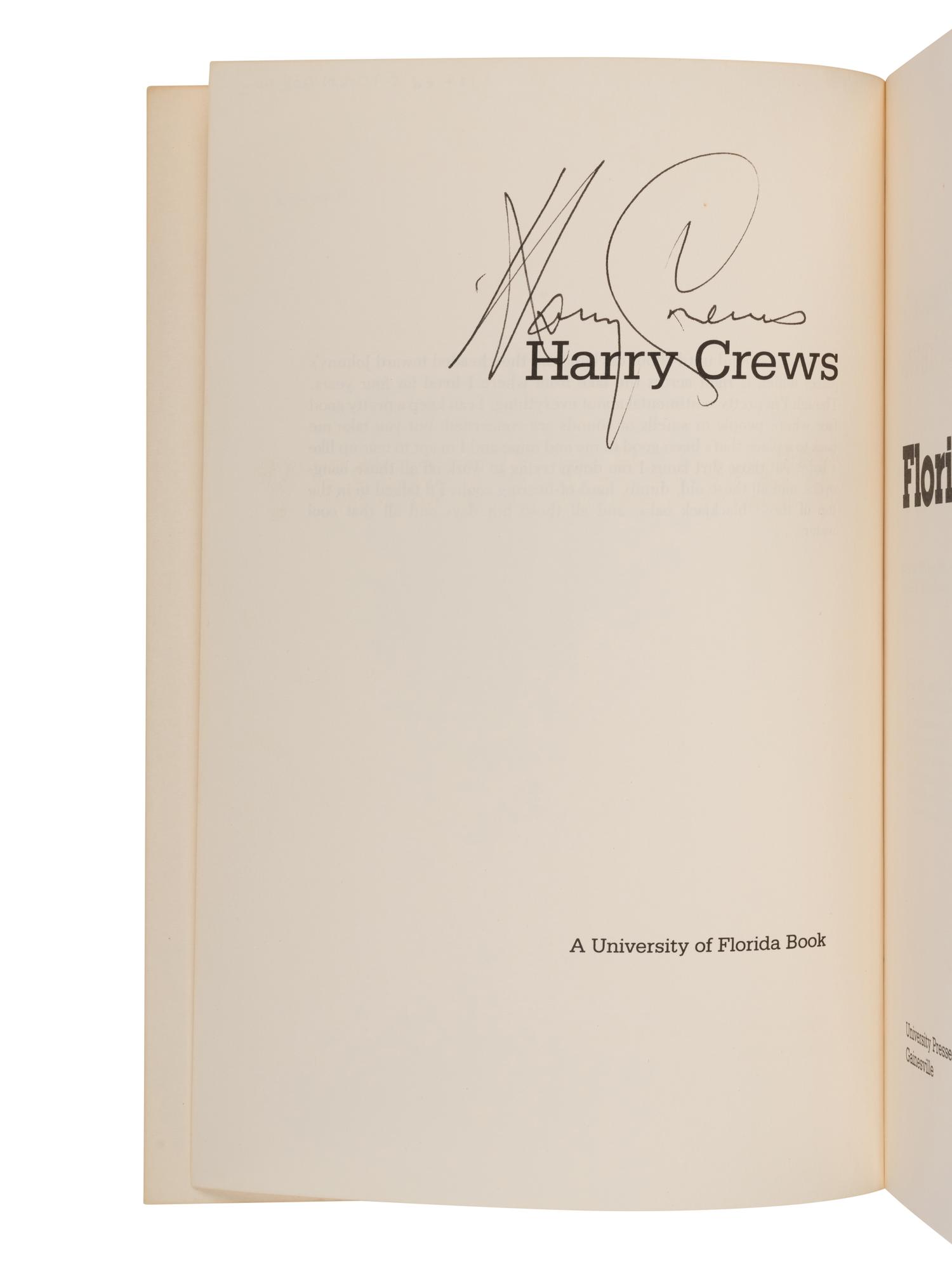 CREWS, Harry (1935-2012). A group of 7 FIRST EDITIONS, MANY SIGNED, comprising: