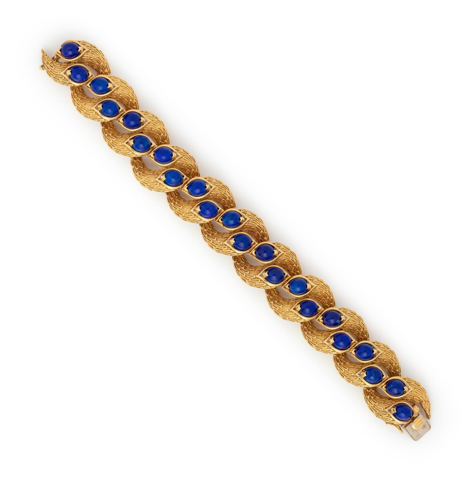 YELLOW GOLD AND LAPIS LAZULI BRACELET