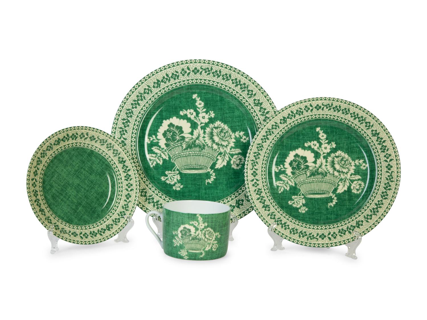 A Pierre Frey Porcelain Dinner Service for Twelve — 20TH/21ST CENTURY