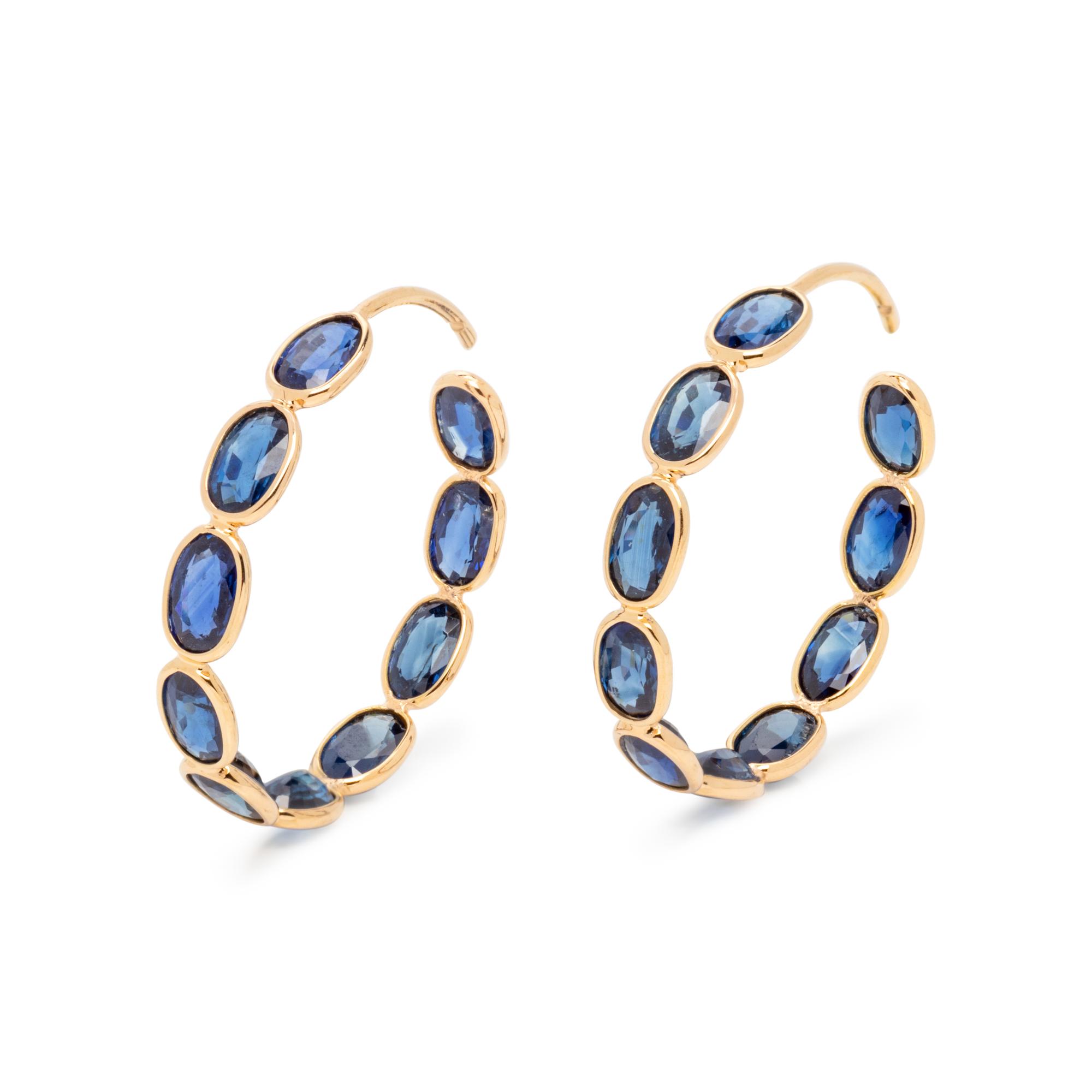SAPPHIRE HOOP EARRINGS