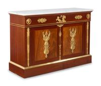 An Empire Style Gilt Bronze Mounted Mahogany Cabinet