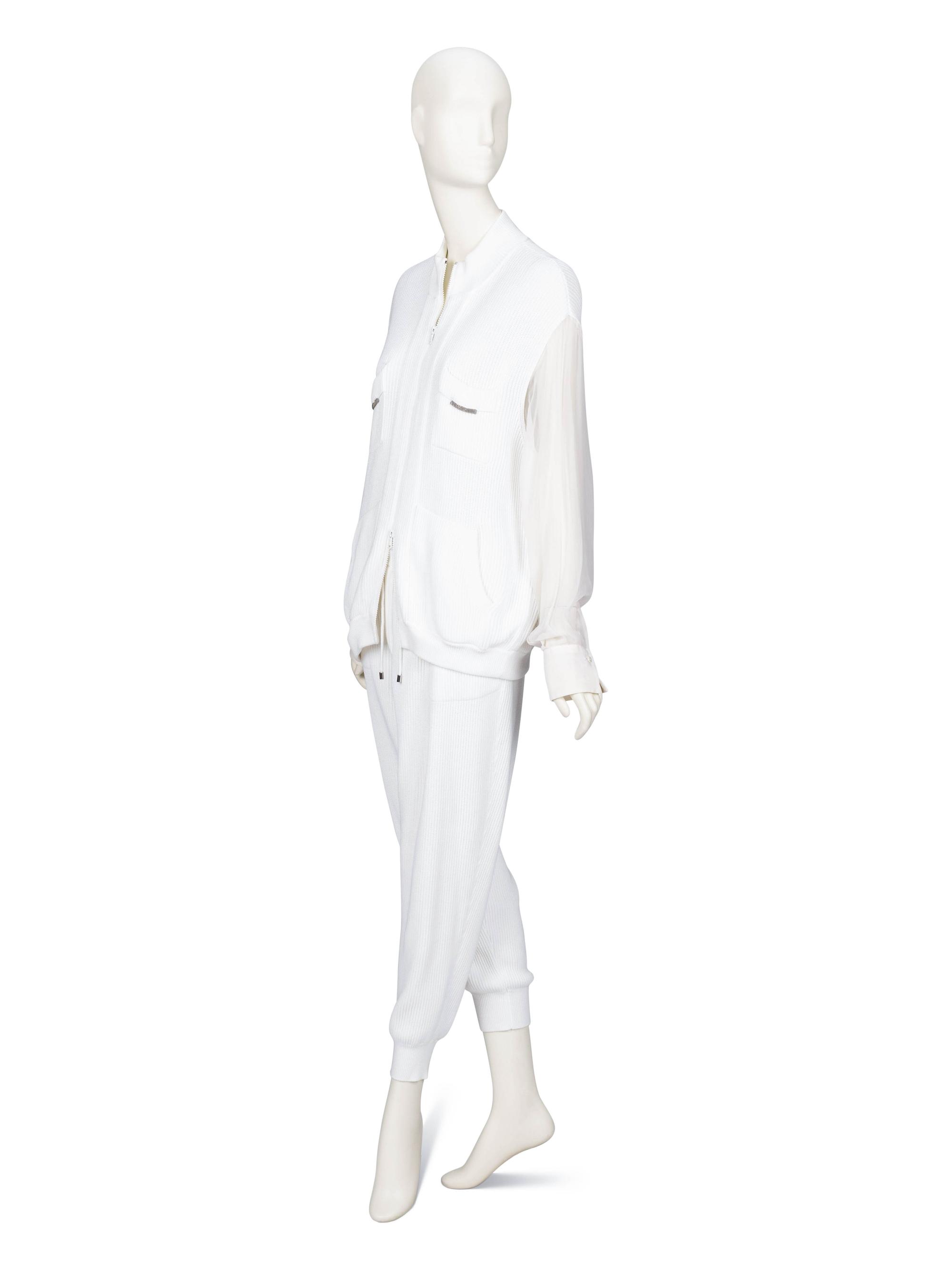 Brunello Cucinelli, Knit Jacket & Pant Ensemble