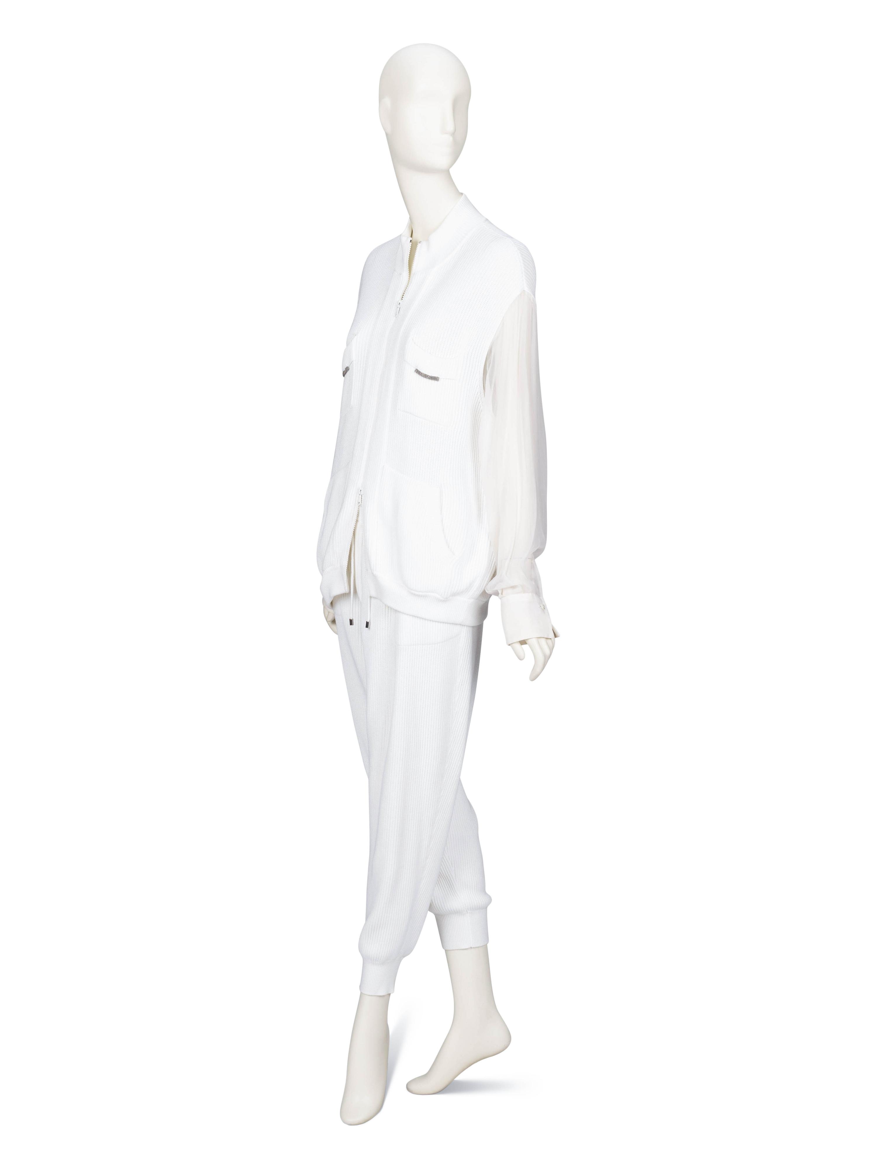 Brunello Cucinelli, Knit Jacket & Pant Ensemble