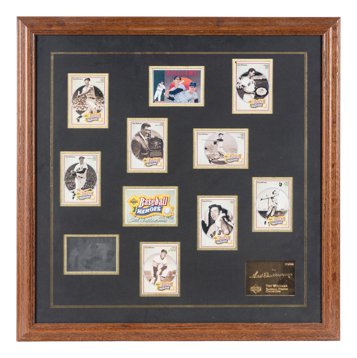 A 1992 Upper Deck Ted Williams Baseball Heroes Signed Autograph Display,