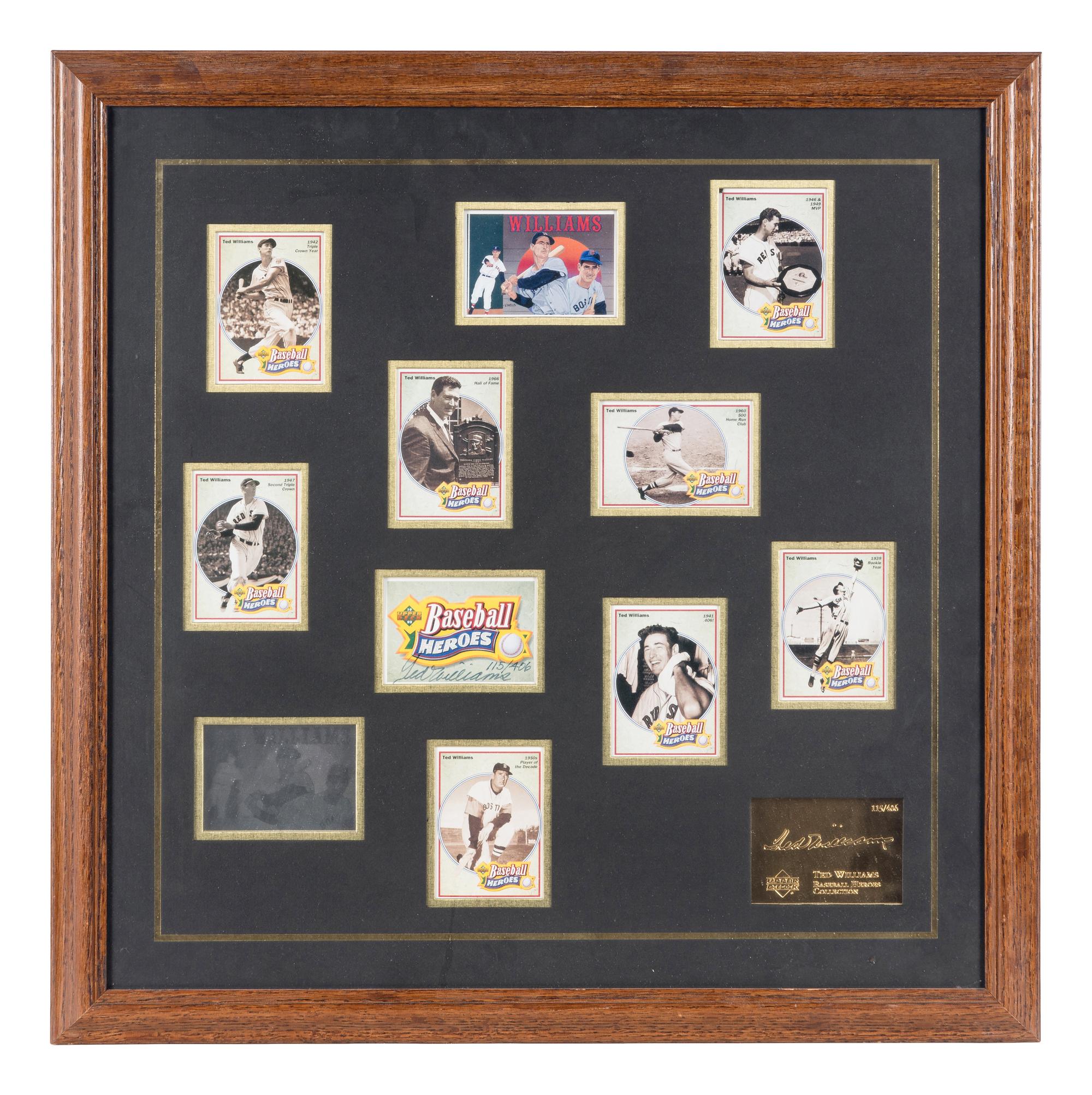 A 1992 Upper Deck Ted Williams Baseball Heroes Signed Autograph Display,