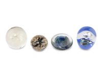 Paperweight together with Three Artists Unknown Paperweights