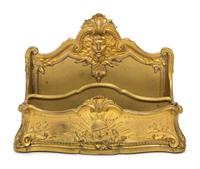 A Napoleon III Gilt Bronze Letter Rack Width 14 1/2 inches. — RAMBAUD, PARIS, CAST BY SUSSE FRERES