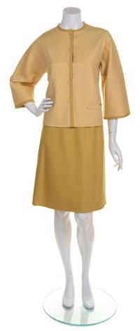 A Mila Schon Goldenrod Wool Skirt Suit,