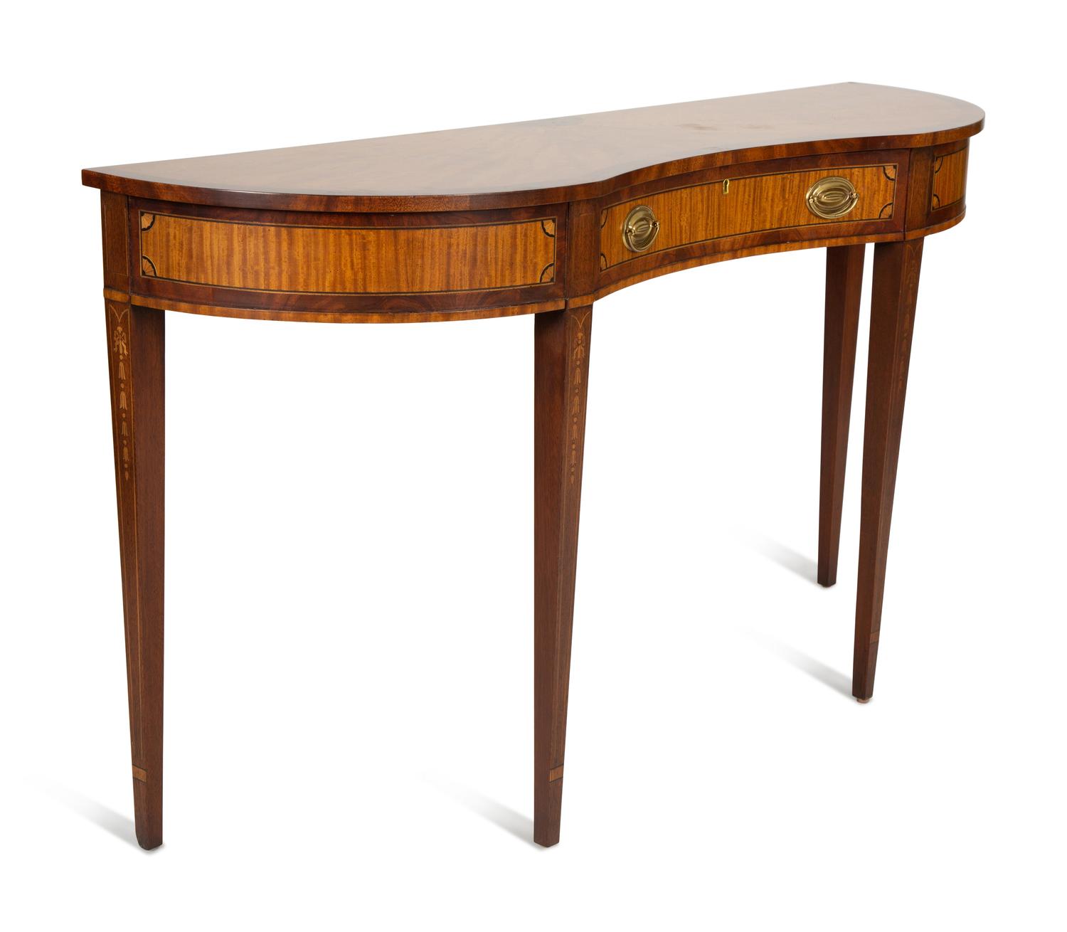 A George III Style Mahogany Veneered Console Table