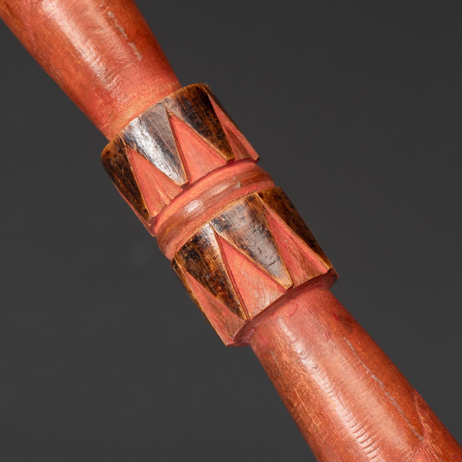 Monumental Ojibwe Calumet Pipe, with Fine Lead Inlay Burl Bowl